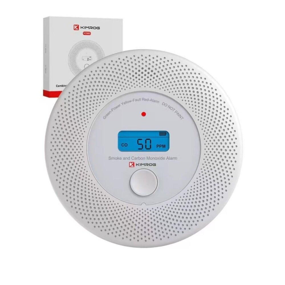 KIMROG 10-Year Sealed Battery 2-in-1 Smoke & Carbon Monoxide Detector Alarm | CO